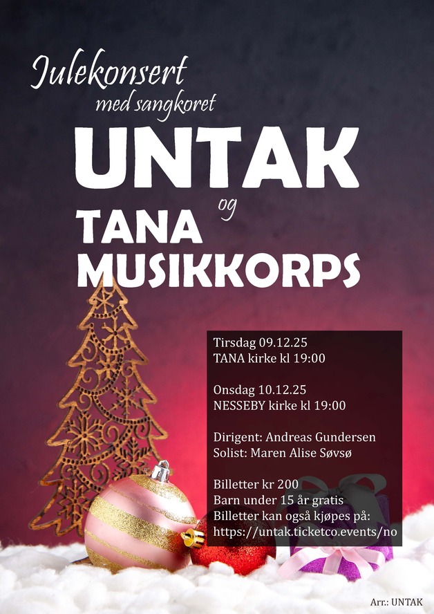 Event image JULEKONSERT med sangkoret UNTAK og TANA MUSIKKORPS i Tana kirke