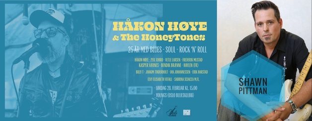 Event image Håkon Høye & The HoneyTones 25 år! + Shawn Pittman (US)
