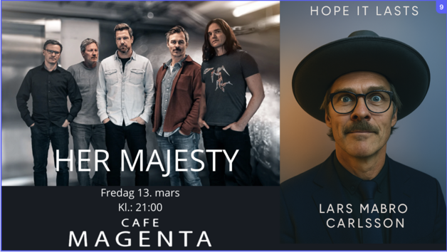 Event image Lars Mabro Carlsson og Her Majesty- før-releaseparty for Lars sin nye plateutgivelse!