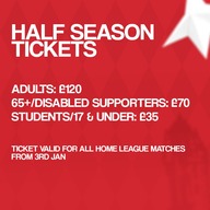 Event image Half Season Tickets 2025-26