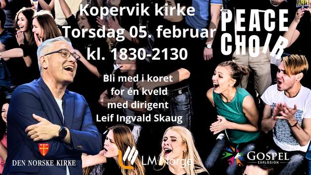 Event image Bli med i Koperviks første PEACE CHOIR! Én kveld med kor for alle som har lyst.