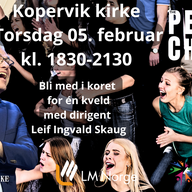 Event image Bli med i Koperviks første PEACE CHOIR! Én kveld med kor for alle som har lyst.