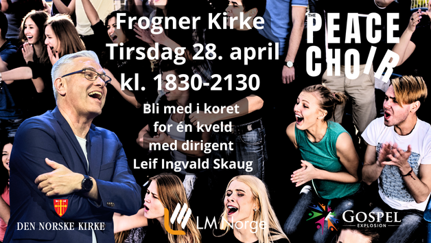 Event image Bli med i Frogner Kirke første PEACE CHOIR! Én kveld med kor for alle som har lyst.
