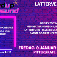Event image Latterverket på Pitters, Fredag 09.01.2026
