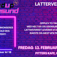 Event image Latterverket på Pitters, Fredag 13.02.2026