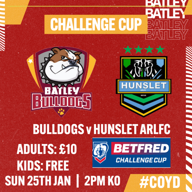 Event image Bulldogs v Hunslet ARLFC (CUP)
