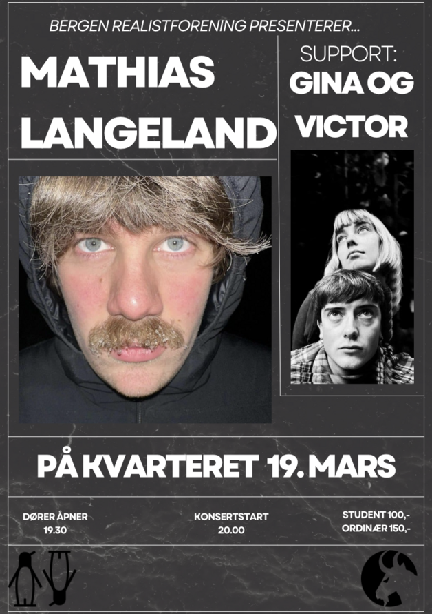 Event image MATHIAS LANGELAND // BERGEN REALISTFORENING // KVARTERET