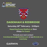 Event image Coach to Dagenham & Redbridge 