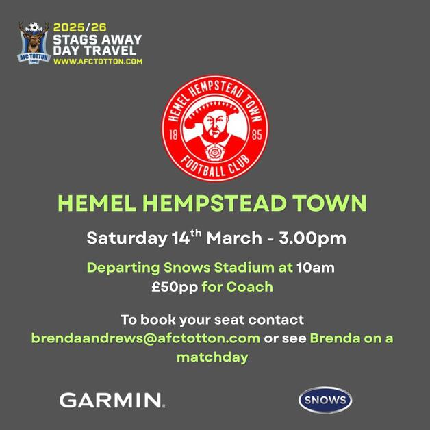 Event image Coach to Hemel Hempstead