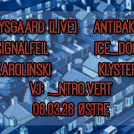 Event image Veldig Klubb pres. Lysgaard (live), Karolinski, Signalfeil,  Antibakke, Klysterik og Ice_Dogg
