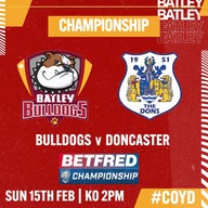 Event image Bulldogs v Doncaster (Championship)