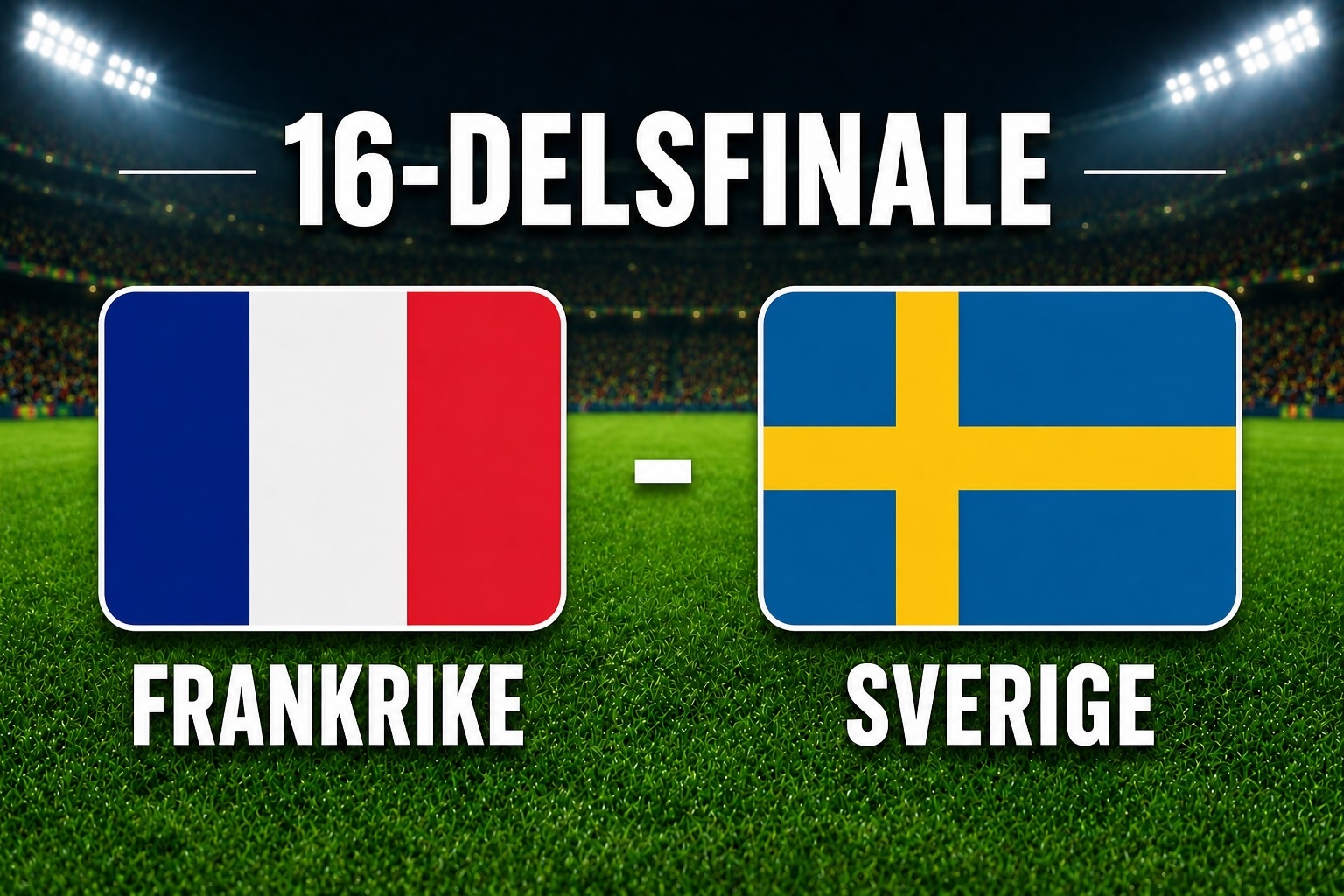 Event image UTSOLGT: 16-delsfinale: Frankrike - Sverige