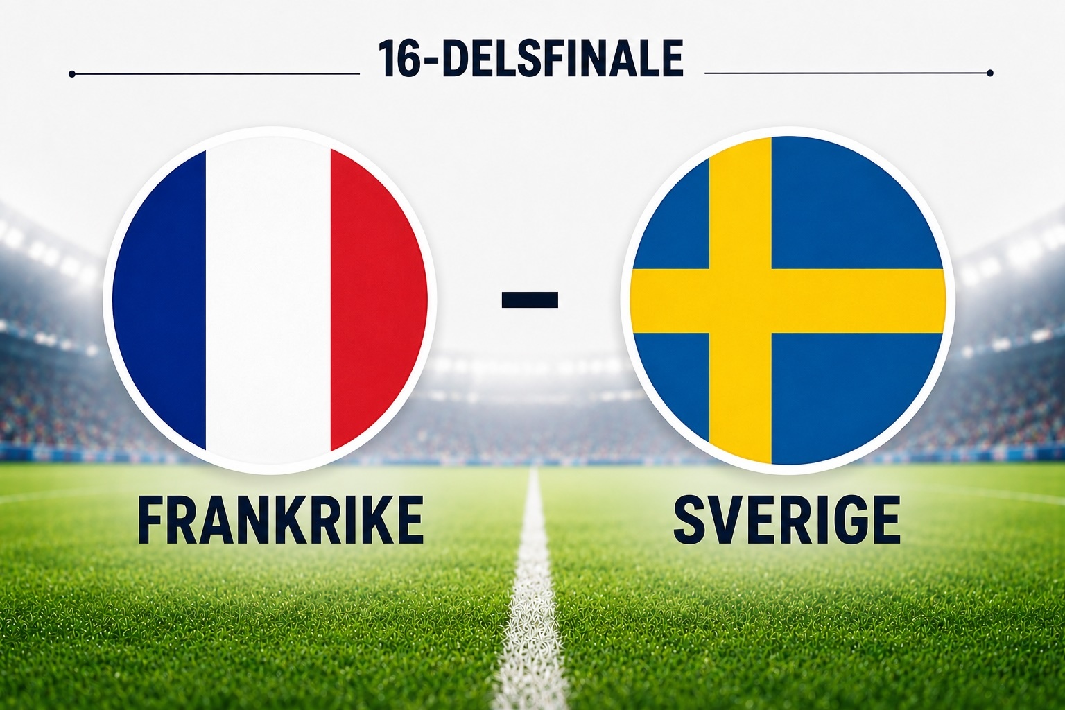 Event image UTSOLGT: 16-delsfinale: Frankrike - Sverige