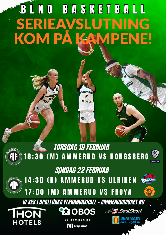 Event image Seriefinale BLNO Elitebasketball Ammerud (K) mot Ulriken og Ammerud (M) mot Frøya