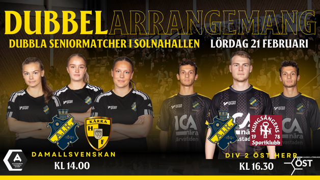 Event image Dubbla matcher i Solnahallen
