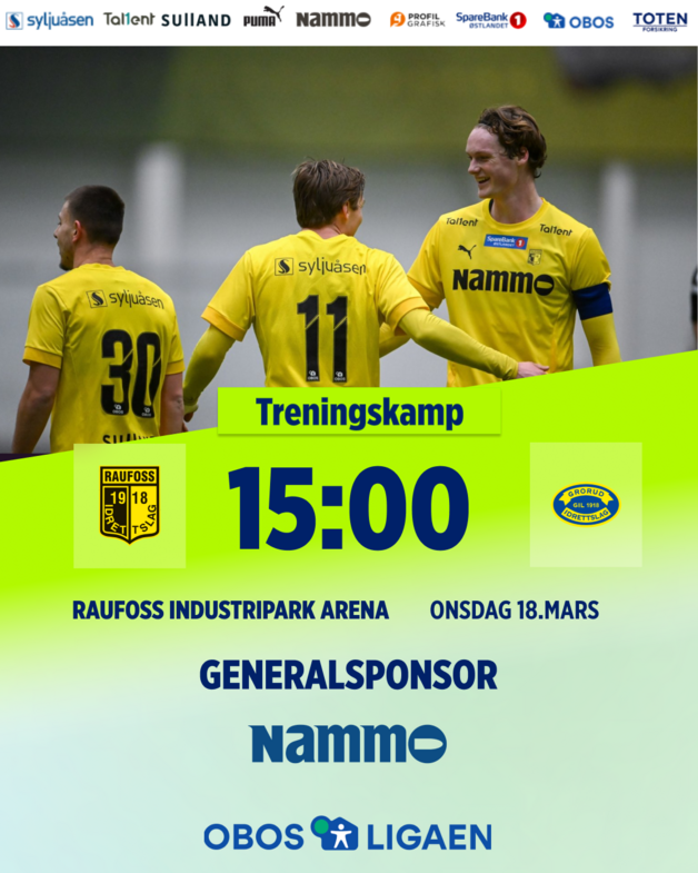 Event image Treningskamp A-lag herrer Raufoss - Grorud