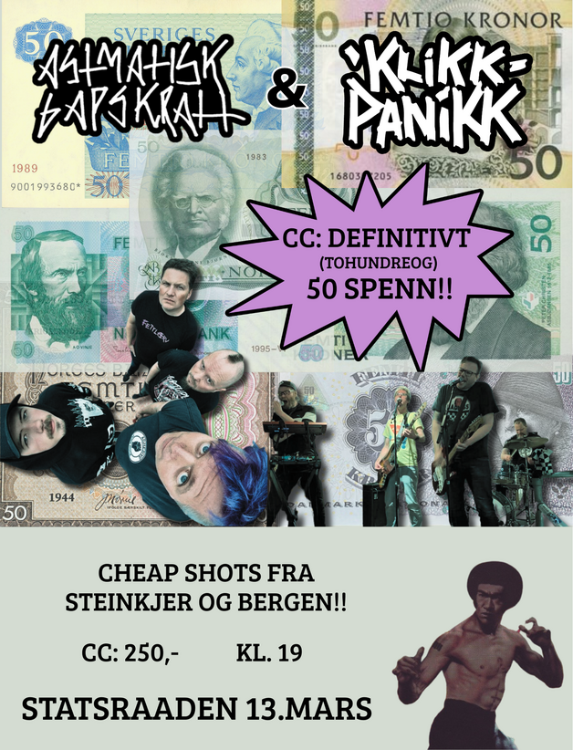 Event image Klikk Panikk + Astmatisk Gapskratt