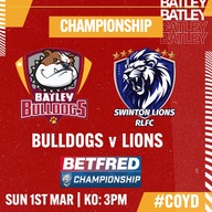 Event image Bulldogs v Lions (Championship)