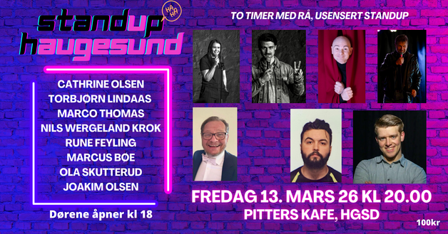 Event image Latterverket på Pitters, Fredag 13.03.2026