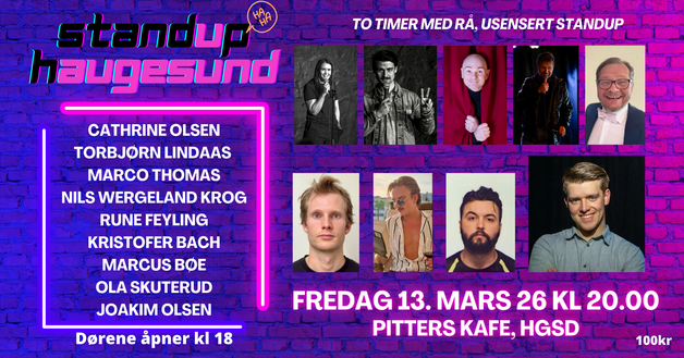 Event image Latterverket på Pitters, Fredag 13.03.2026