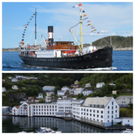 Event image Søndag 10. mai 2026: Reis med «Stord I» til Salhus for å oppleve våren og Tekstilindustrimuseet og Salhus Tricotasjefabrik. Ta med deg «spøtet» og finn plass i strikkesalongane og «spøta» deg fram og tilbake i takt med dampmaskina sine mjuke maskinlydar!