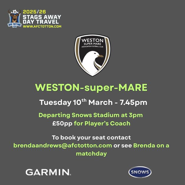 Event image Coach to Weston Super Mare