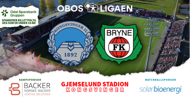 Event image KONGSVINGER - BRYNE | OBOS-LIGAEN 2026