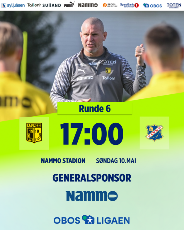 Event image  Raufoss - Lyn OBOS-ligaen runde 6