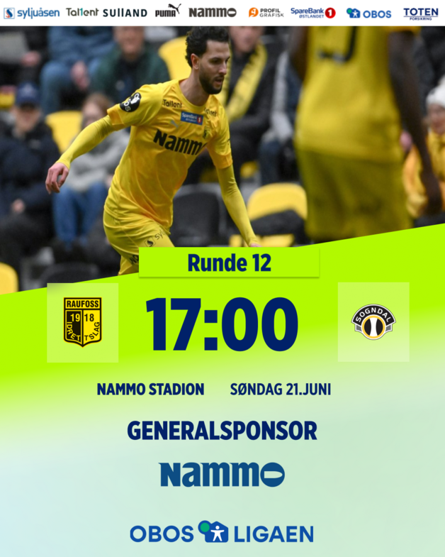 Event image  Raufoss - Sogndal OBOS-ligaen runde 12