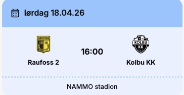 Event image Raufoss 2 - Kolbu KK 4.div herrer