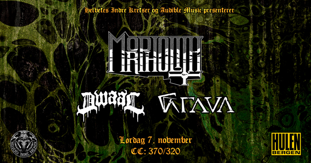 Event image Doom til folket pres: Morpholith(IS) + Dwaal + Grava(DK/FO) || Hulen