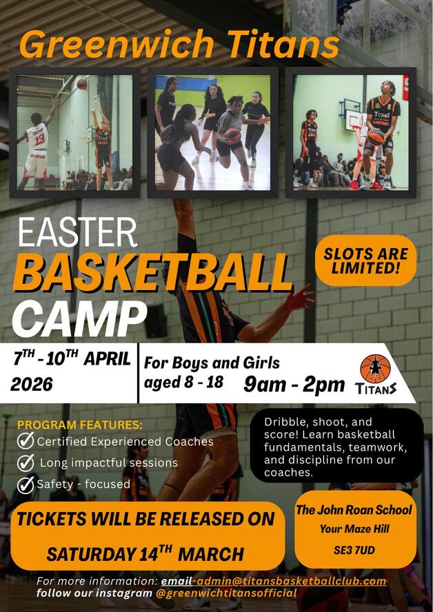 Event image Greenwich Titans Easter Basketball Camp 2026