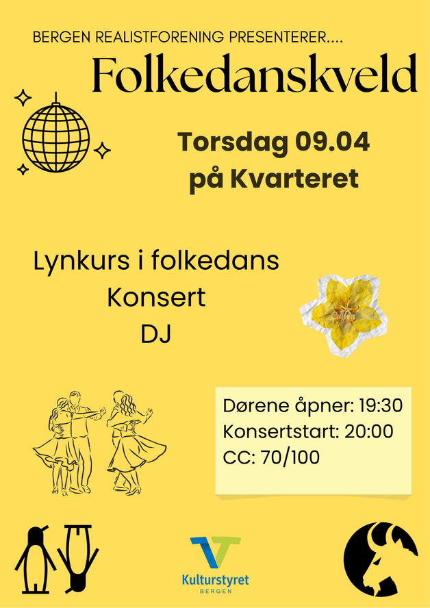 Event image FOLKEDANSKVELD // BERGEN REALISTFORENING // KVARTERET
