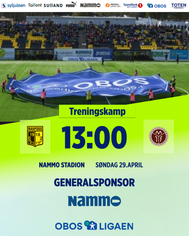 Event image Treningskamp A-lag herrer Raufoss - Mjøndalen