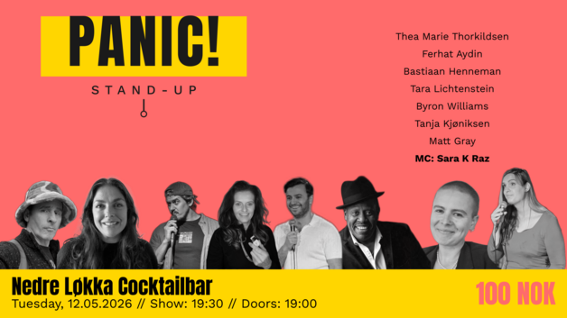 Event image PANIC! Stand Up @ Nedre Løkka Cocktailbar