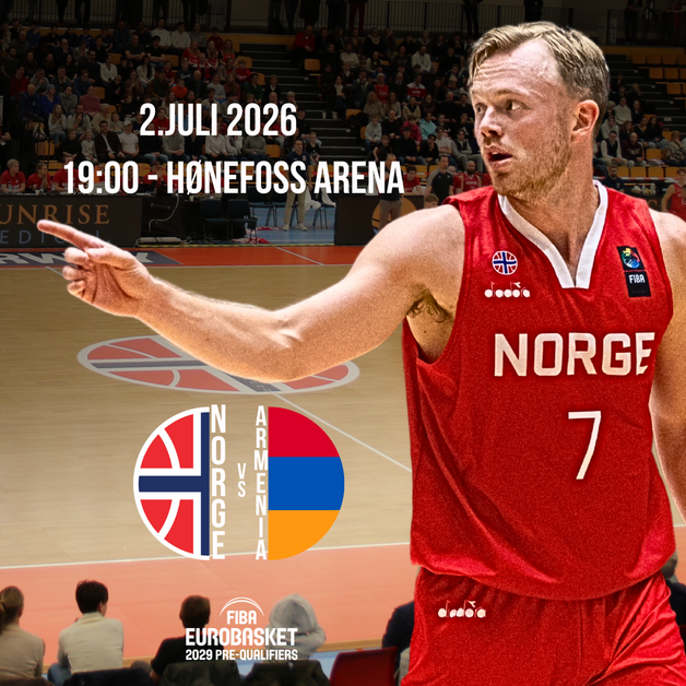 Event image NORGE VS ARMENIA PRE-KVALIK EM BASKETBALL 2029 MENN - HØNEFOSS ARENA