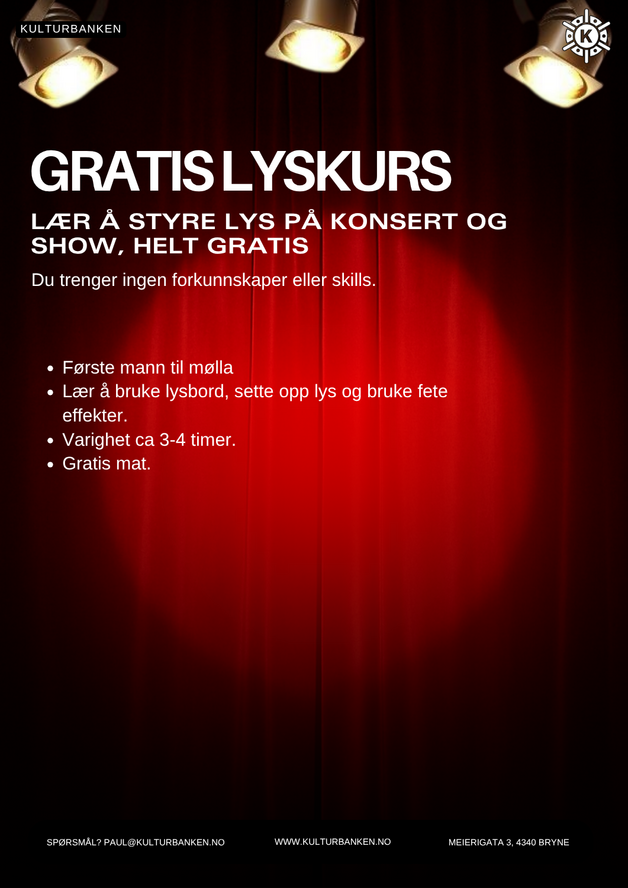 Event image GRATIS LYSKURS 30.04 OG 04.05