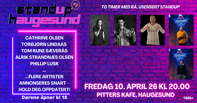 Event image Latterverket på Pitters, Fredag 10.04.2026