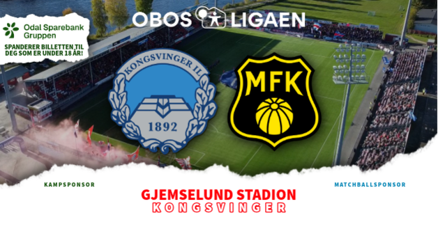 Event image KONGSVINGER - MOSS | OBOS-LIGAEN 2026