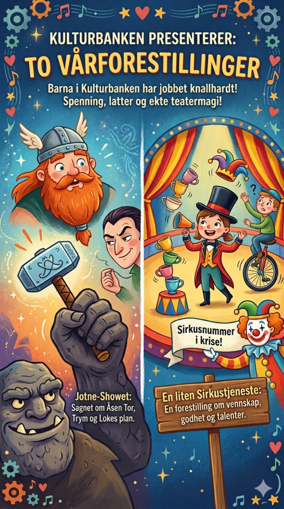 Event image Barna i Kulturbanken presenterer: Jotne-Showet & En liten sirkustjeneste