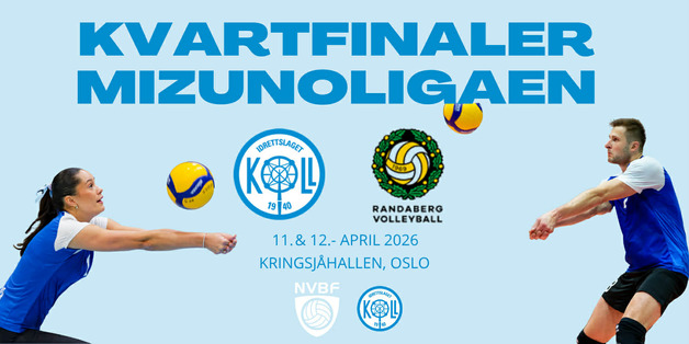 Event image Søndag: Kvartfinaler Koll Volley Mizunoligaen