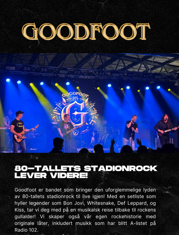 Event image t Rock N Roll bandet GOOD FOOT på House of Blues lørd 9.05 kl 21💥😀⭐️Velkommen