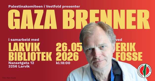 Event image Gaza brenner! Foredrag med Erik Fosse