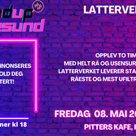 Event image Latterverket på Pitters, Fredag 08.05.2026