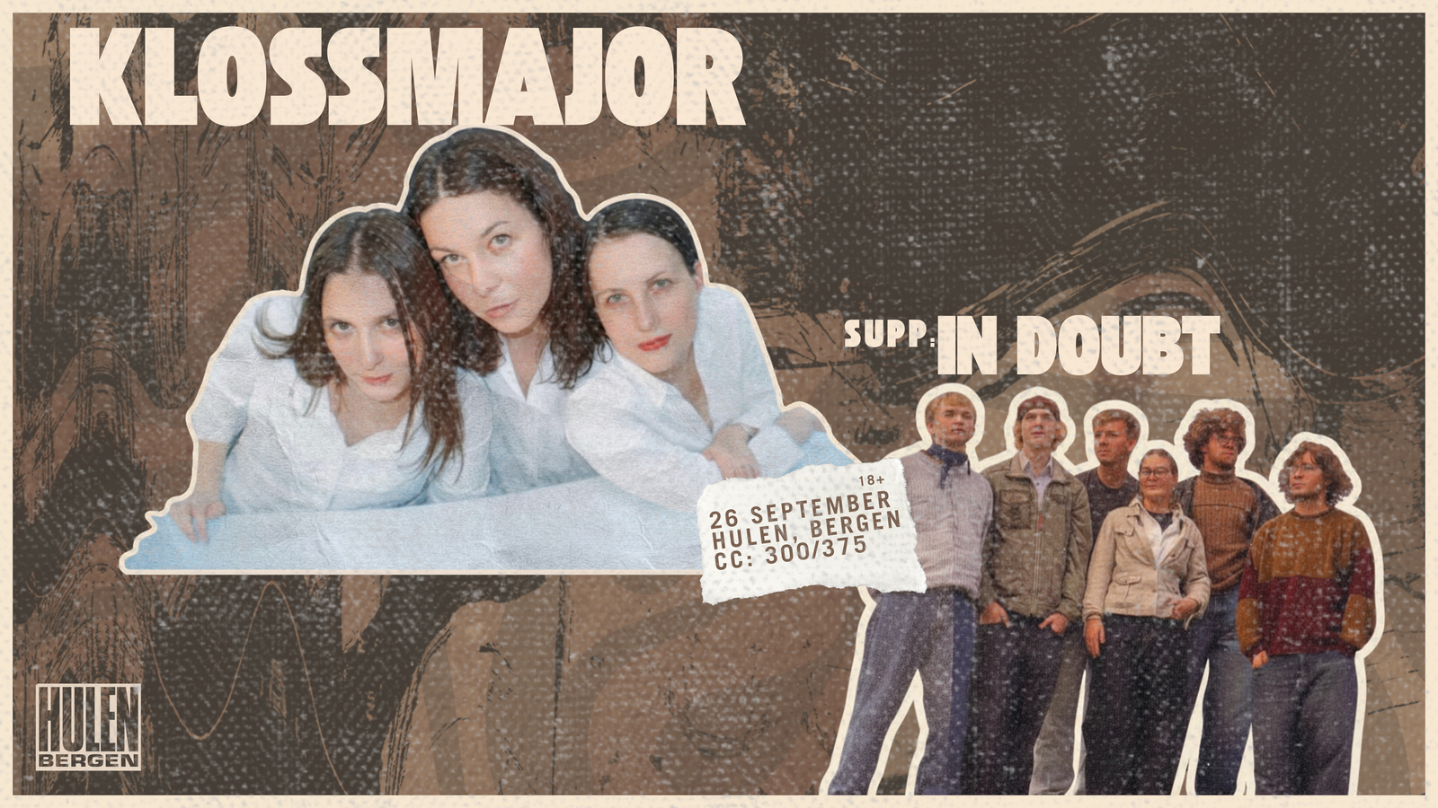 Event image Klossmajor + supp: In doubt || Hulen