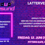 Event image Latterverket på Pitters, Fredag 08.05.2026