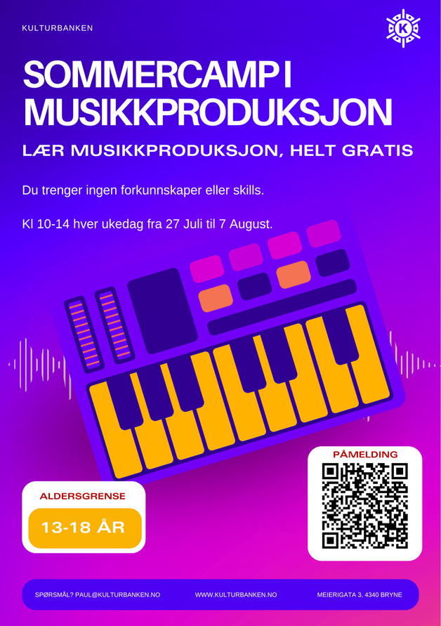 Event image SOMMERCAMP I MUSIKKPRODUKSJON I KULTURBANKEN