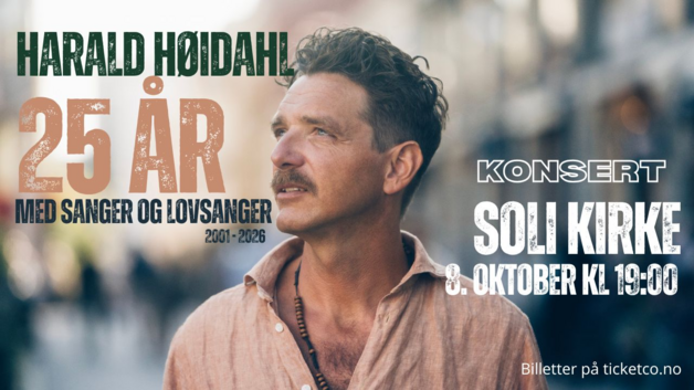Event image "25 år med sanger og lovsanger"  Jubileumskonsert med Harald Høidahl