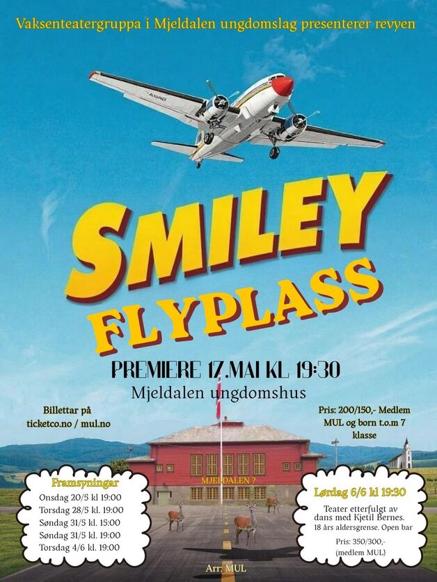 Event image Smiley Flyplass 20/5 kl 19:00
