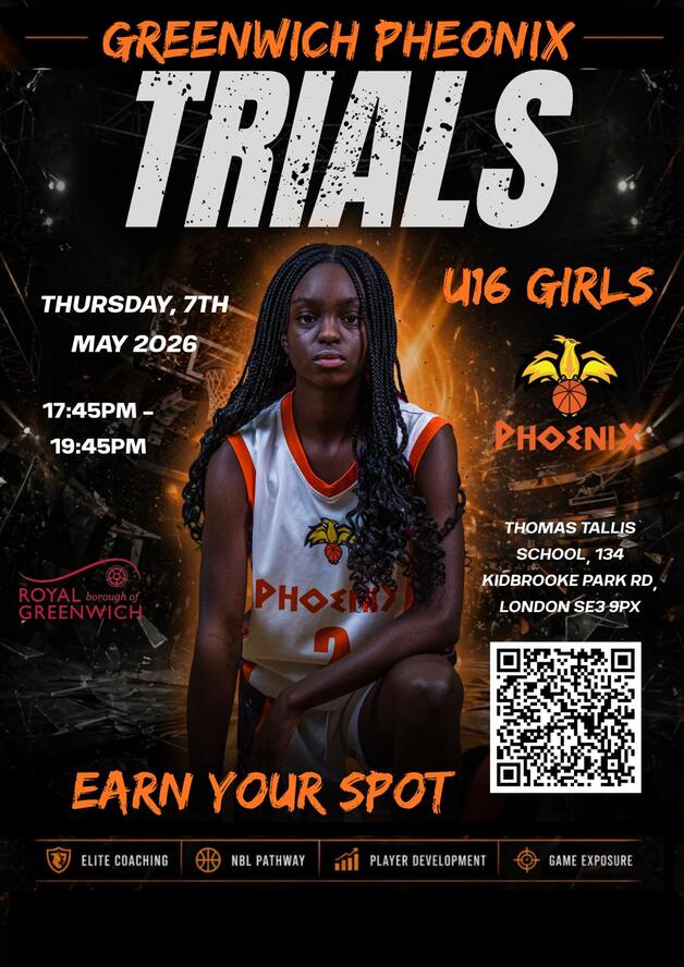 Event image Greenwich Phoenix U16 Girls NBL Trials 2026